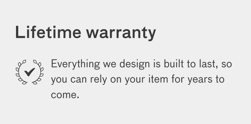 Lifetime warranty